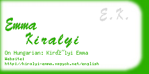 emma kiralyi business card